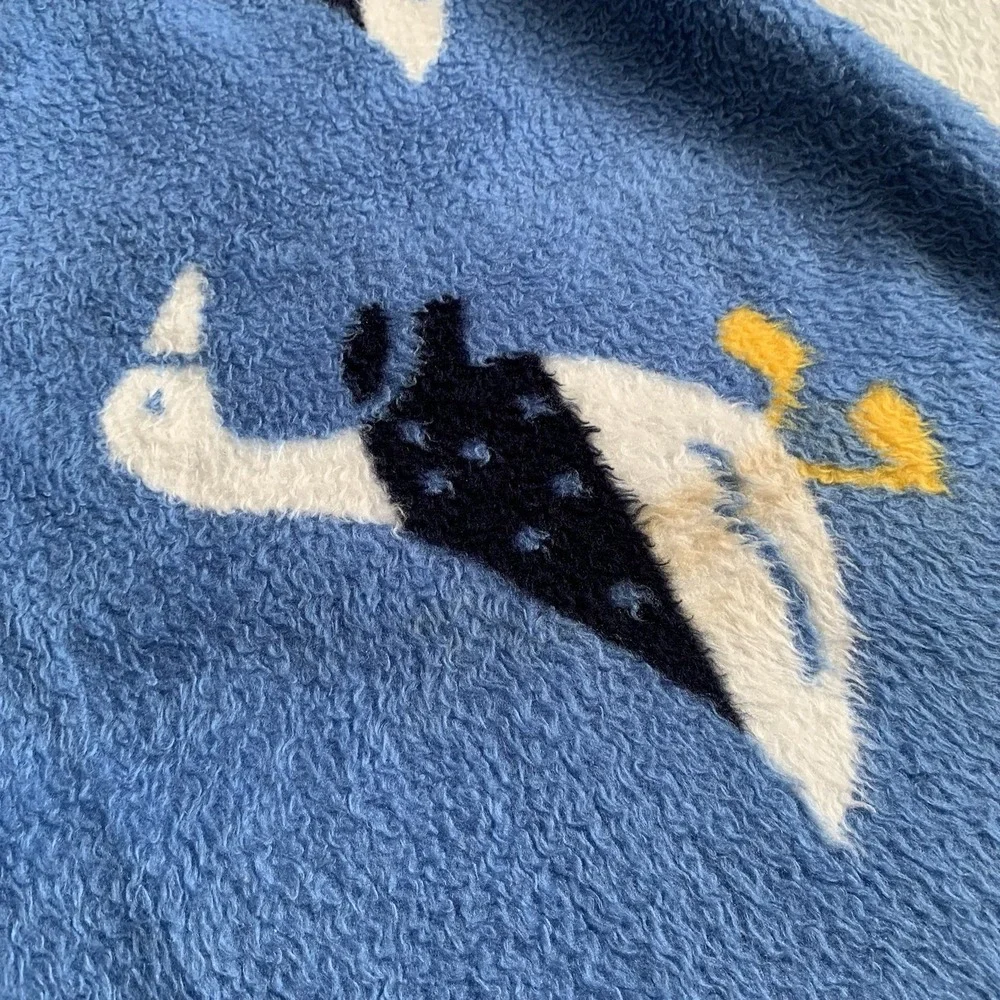 Vintage 80s Crown Crafts Goose Blanket Reversible Kitsch Grandma Cottagecore